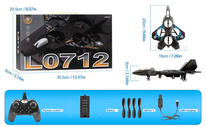 L0712 RC Remote Control Airplane 2.4G Gravity Sensing RC Glider One Key Takeoff 360° Rotation Plane EPP Foam Kids Toys