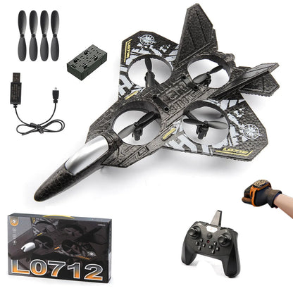 L0712 RC Remote Control Airplane 2.4G Gravity Sensing RC Glider One Key Takeoff 360° Rotation Plane EPP Foam Kids Toys