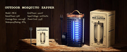 Minimoon Bug Zapper Outdoor with Dual LED Lights 15W Mosquito Zapper 4200V Electric Fly Trap IPX4 Fly Zapper for Backyard Patio
