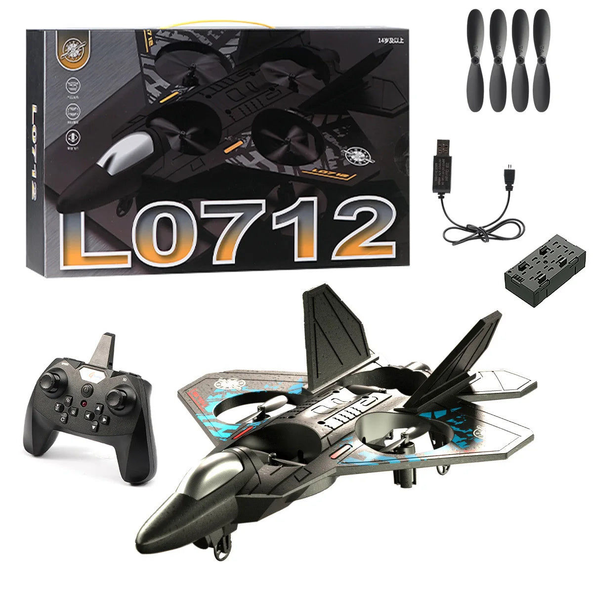L0712 RC Remote Control Airplane 2.4G Gravity Sensing RC Glider One Key Takeoff 360° Rotation Plane EPP Foam Kids Toys