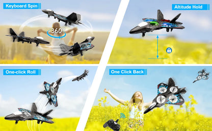 L0712 RC Remote Control Airplane 2.4G Gravity Sensing RC Glider One Key Takeoff 360° Rotation Plane EPP Foam Kids Toys